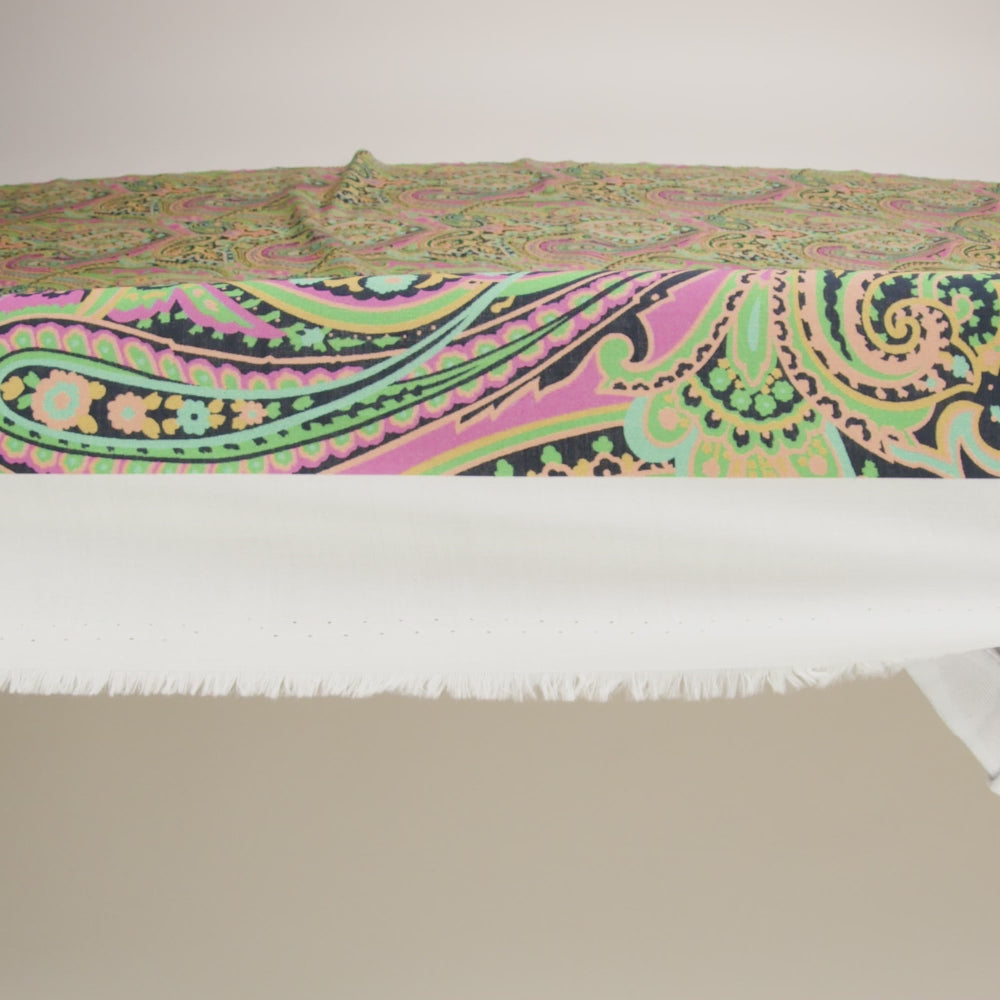 Cotton Voile - Black and Green Paisley - Hippy Shake Print - Mood Exclusive Citrus Collection - Image 6 of 7