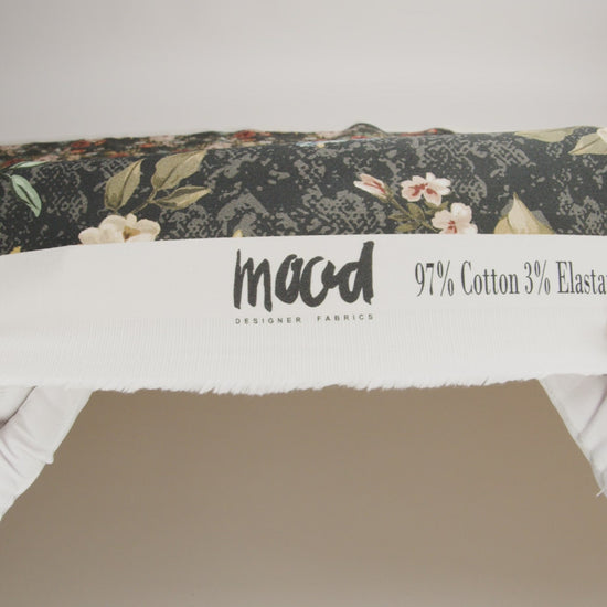Mood Exclusive Charcoal Garden of Eden Stretch Cotton Sateen - Image 6 of 6
