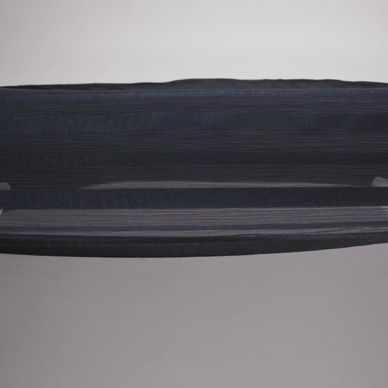 Famous Australian Designer French Navy Crinkled Silk Chiffon with Twill Stripes - Image 5 of 5