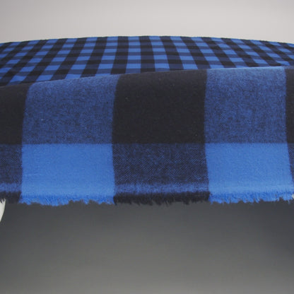Buffalo Check Cotton Flannel - Black and Blue - Seco Collection