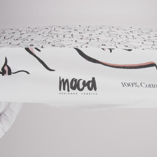 Cotton Voile - Illustrative Faces - Abstract Concepts Print - Mood Exclusive Kenko Collection - Image 5 of 5