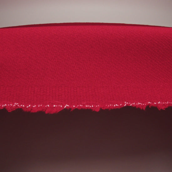 Recycled Brushed Wool Blend Twill Coating - Ruby Red - Made in Italy - Maeve Collection - Image 6 of 6