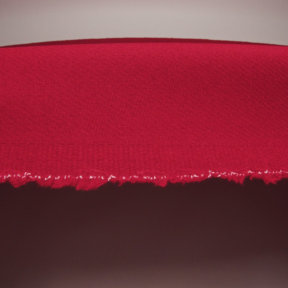 Recycled Brushed Wool Blend Twill Coating - Ruby Red - Made in Italy - Maeve Collection - Image 6 of 6