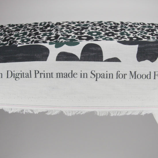Crinkled Cotton Gauzy Woven - Navy Blue, Black and White Retro Florals - Mood Exclusive Boogie & Bloom Print - Image 6 of 6