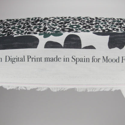 Crinkled Cotton Gauzy Woven - Navy Blue, Black and White Retro Florals - Mood Exclusive Boogie & Bloom Print