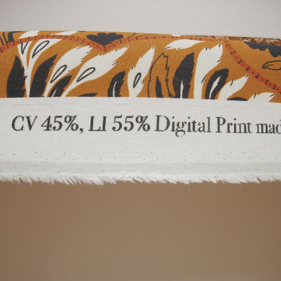 Linen and Rayon Woven - Burnt Orange, Black and White Palm Tree Stripes - Mood Exclusive Palm Prestige Print - Image 6 of 6