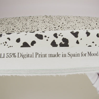 Linen and Rayon Woven - Black and White Dalmatian Spots - Fire Dogs Print - Mood Exclusive Metro Collection