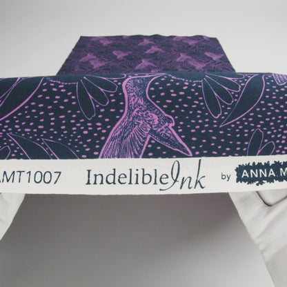 Printed Quilting Cotton by Anna Maria Textiles for Northcott - Navy Hummingbirds and Coneflowers - Indelible Ink Collection