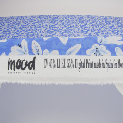 Linen-Rayon Woven - Blue Floral - Daybreak Bloom Print - Mood Exclusive Chariot Collection