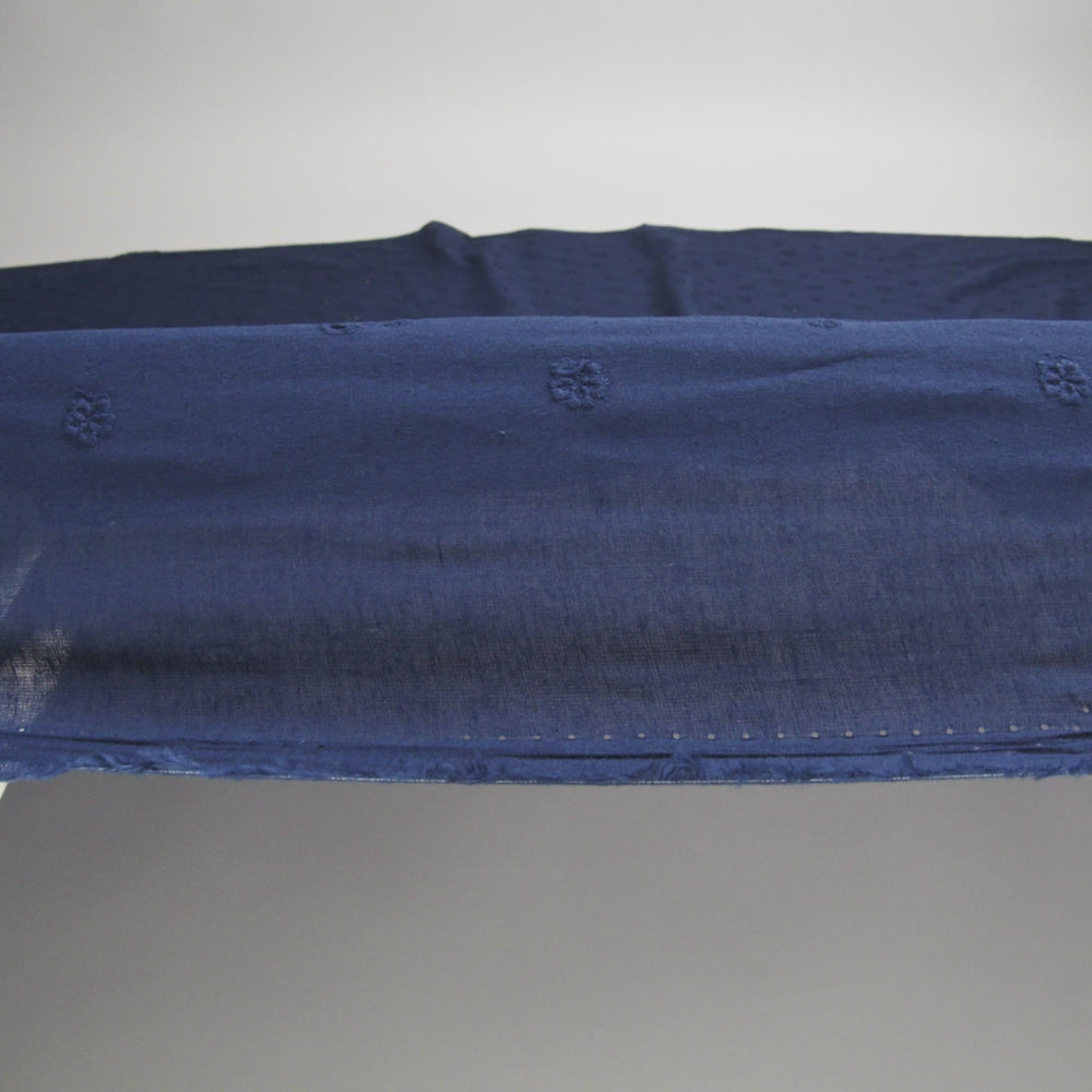 Embroidered Eyelet Cotton Voile - Medieval Blue Floating Flowers - Naomi Collection - Image 6 of 6
