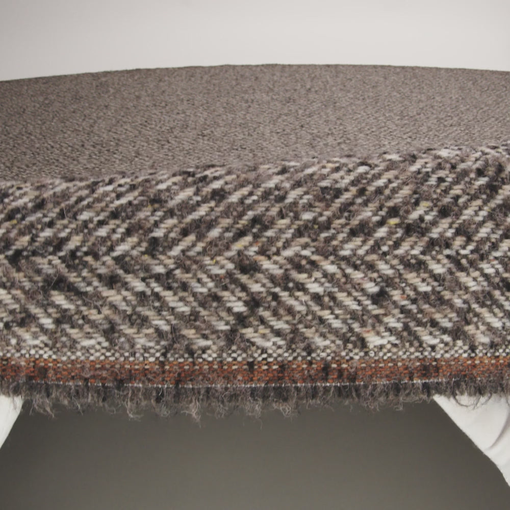 Polyester and Wool Blend Tweed - Tan, Beige and Black Herringbone - Image 6 of 6