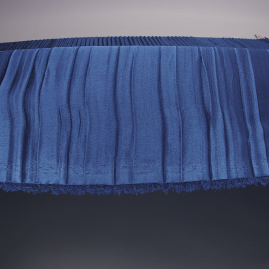 Pleated Stretch Satin - Royal Blue - Andreas Collection - Image 5 of 5
