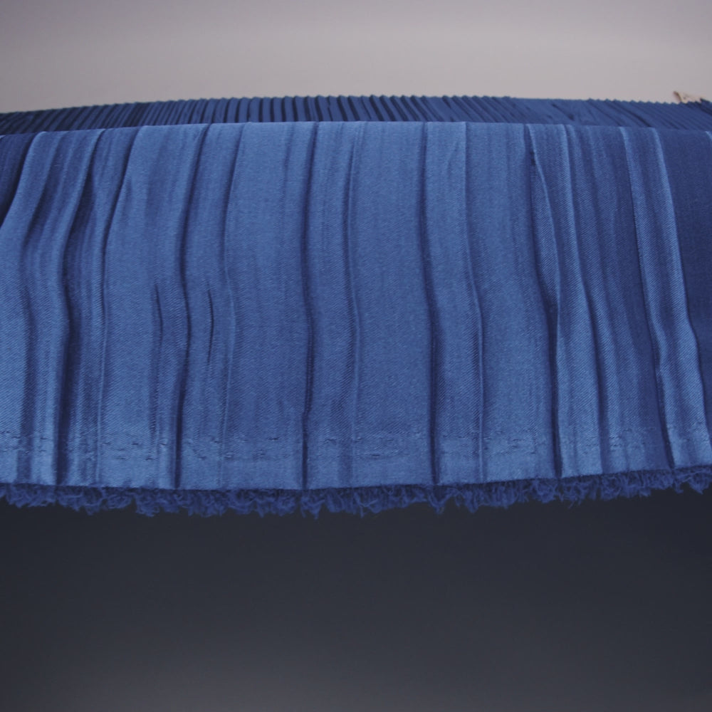 Pleated Stretch Satin - Royal Blue - Andreas Collection - Image 5 of 5