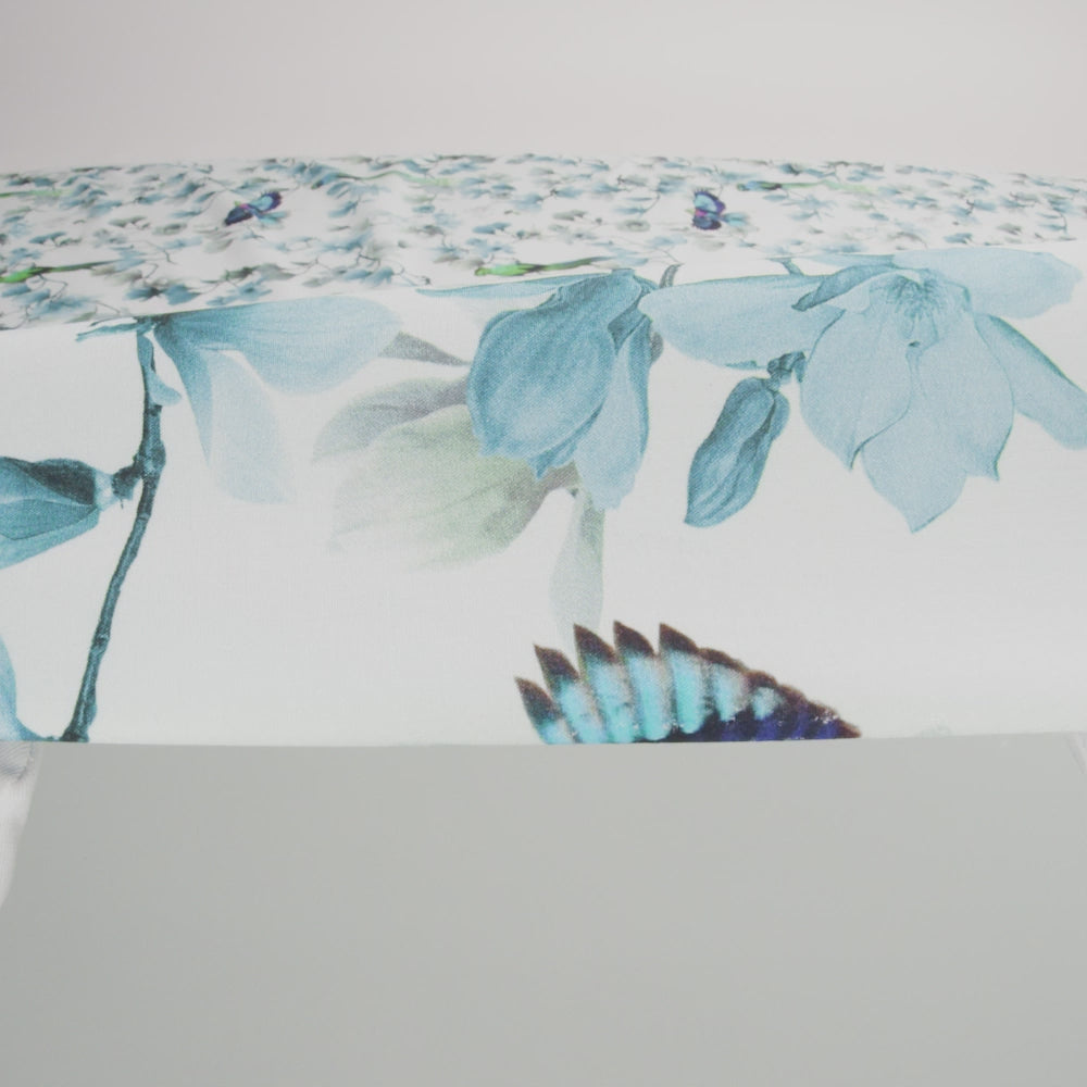 Organic Viscose Batiste - Blue and White Flowers and Birds - Image 5 of 5