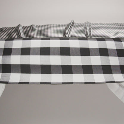 Black and Brilliant White White Gingham Acetate Twill Lining