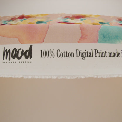 Cotton Voile - Rainbow Painterly Abstract - Fresco Print - Mood Exclusive Viso Collection