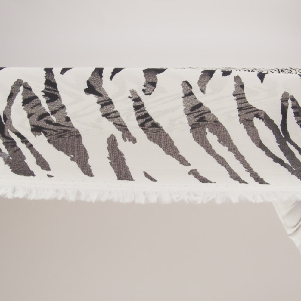 Viscose Georgette Print - Black and White Zebra Stripes - Designer Deadstock - Image 6 of 6