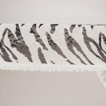 Viscose Georgette Print - Black and White Zebra Stripes - Designer Deadstock