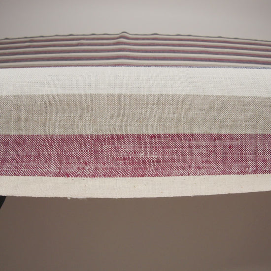 Heavyweight Linen Woven - Beige, Red and Blue Awning Stripes - Image 6 of 6