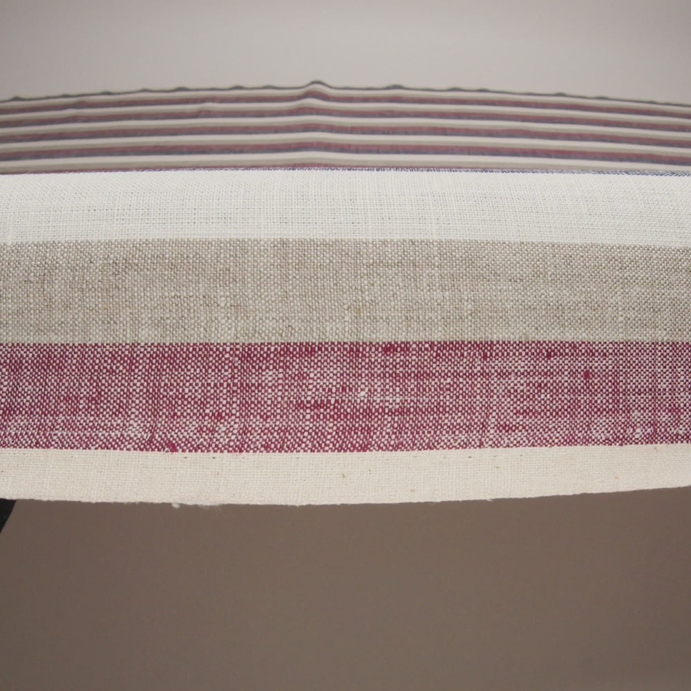 Heavyweight Linen Woven - Beige, Red and Blue Awning Stripes - Image 6 of 6