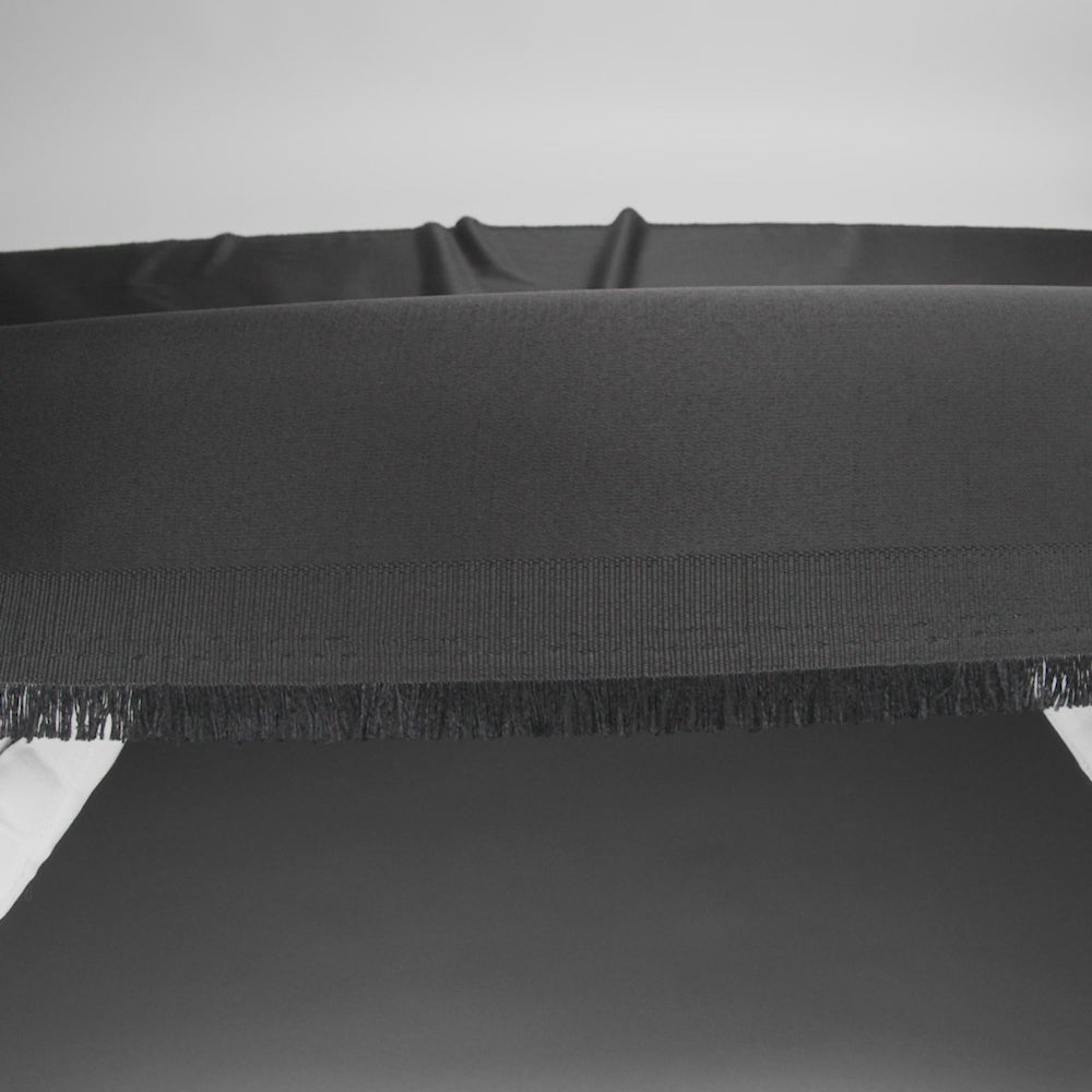 Black Solid Polyester Shantung - Image 5 of 5