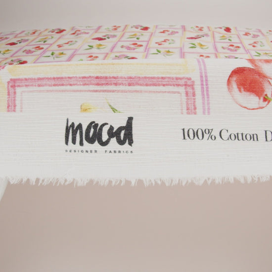 Slubbed Gauzy Cotton Woven - Pink, Red and Yellow Fruit and Flowers in Frames - Mood Exclusive Summer Medley Print - Image 6 of 6