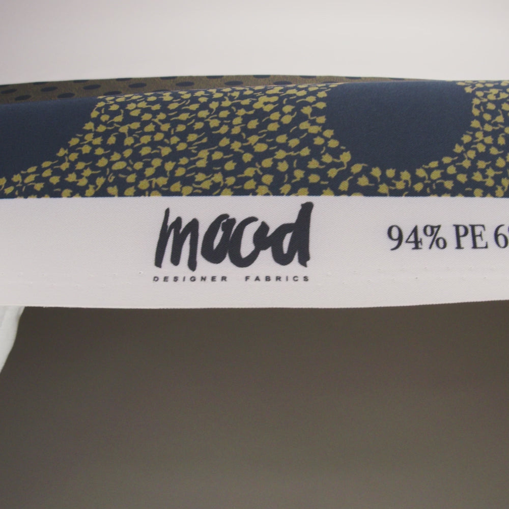 Stretch Polyester Twill Print - Navy Polka Dots in Leaves - Mood Exclusive Tangled Topiary - Image 6 of 6