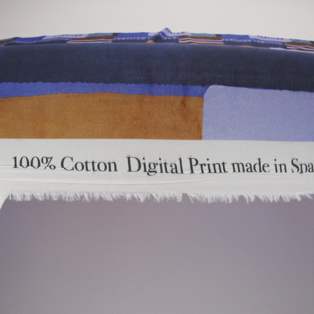 Cotton Voile Panel - Purple and Brown Painterly Geometric - Around the Block Print - Mood Exclusive Wisteria Collection - Image 5 of 5