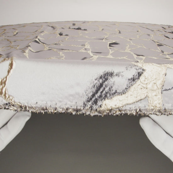 Metallic Gold, London Fog and Black Satin-Faced Abstract Luxury Brocade - Image 5 of 5