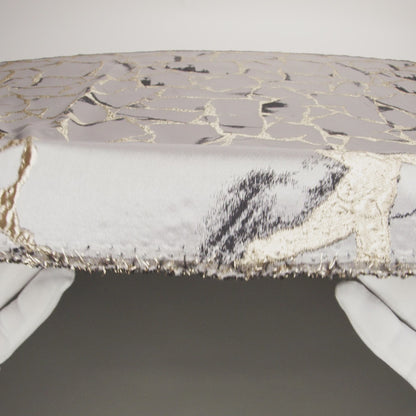 Metallic Gold, London Fog and Black Satin-Faced Abstract Luxury Brocade