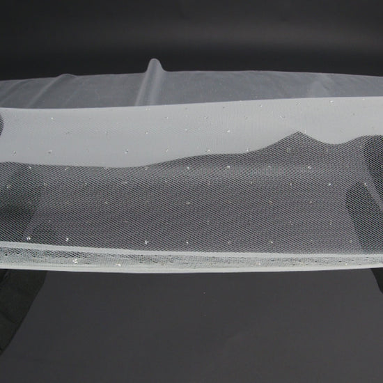 Glitter Tulle - Metallic Silver on White - Image 5 of 5
