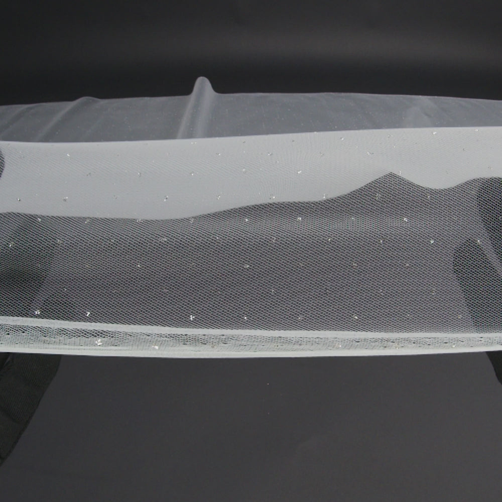 Glitter Tulle - Metallic Silver on White - Image 5 of 5
