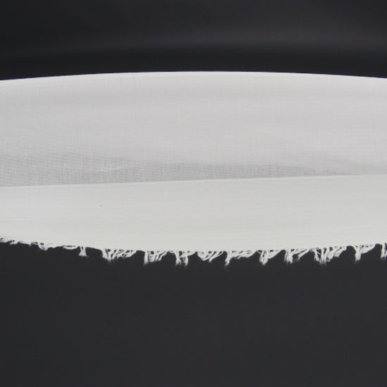 Famous Australian Designer White Burnout Awning Stripes Cotton and Silk Voile - Image 6 of 6
