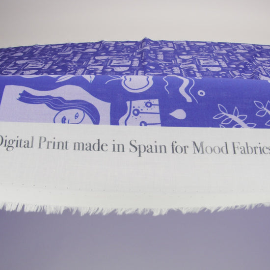 Cotton Voile - Purple Illustrative Symbols - Indigo For It Print - Mood Exclusive Indigo Collection - Image 6 of 7
