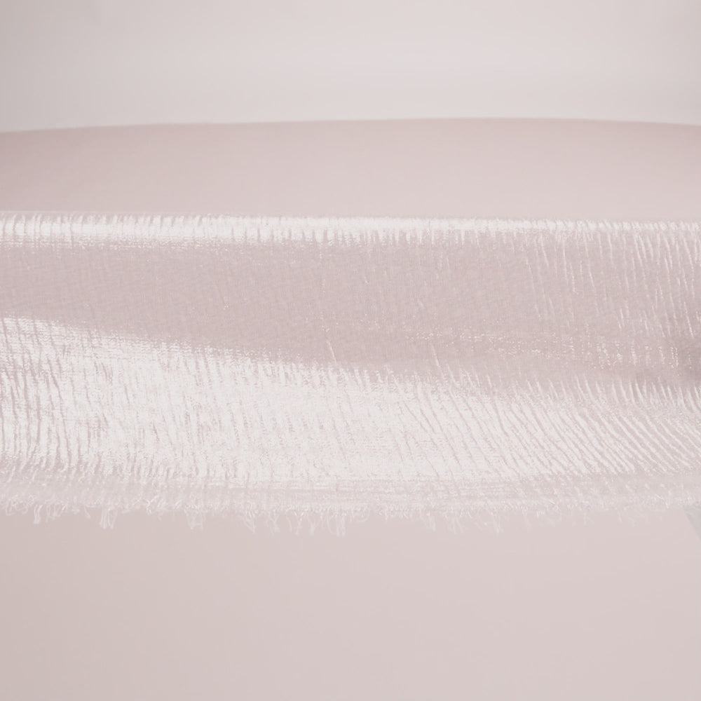 Polyester Chiffon Plisse with All-Over Foil - Pink and Gold - Honey Collection - Image 6 of 7