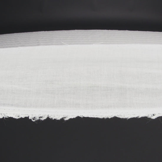 Embroidered Eyelet Cotton Voile - White Flower Wreath Stripes - Naomi Collection - Image 6 of 6