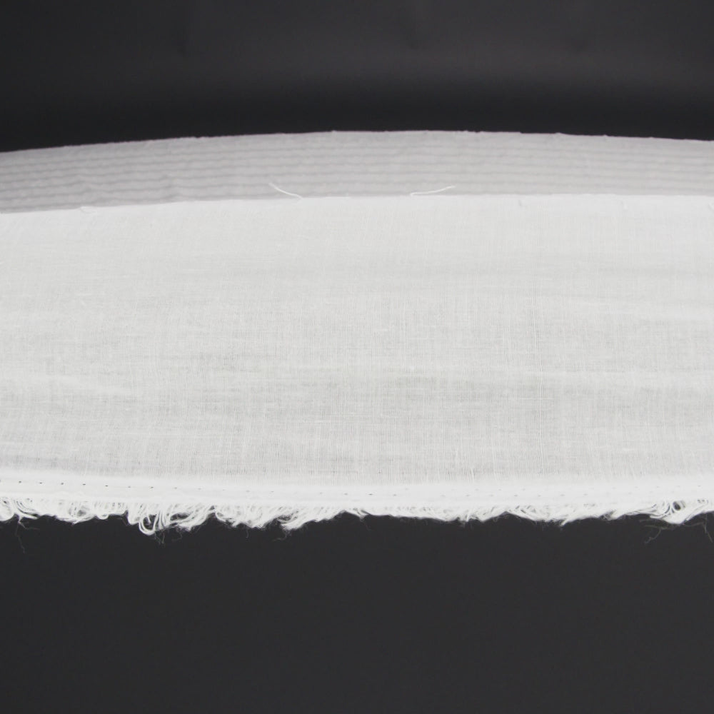 Embroidered Eyelet Cotton Voile - White Flower Wreath Stripes - Naomi Collection - Image 6 of 6