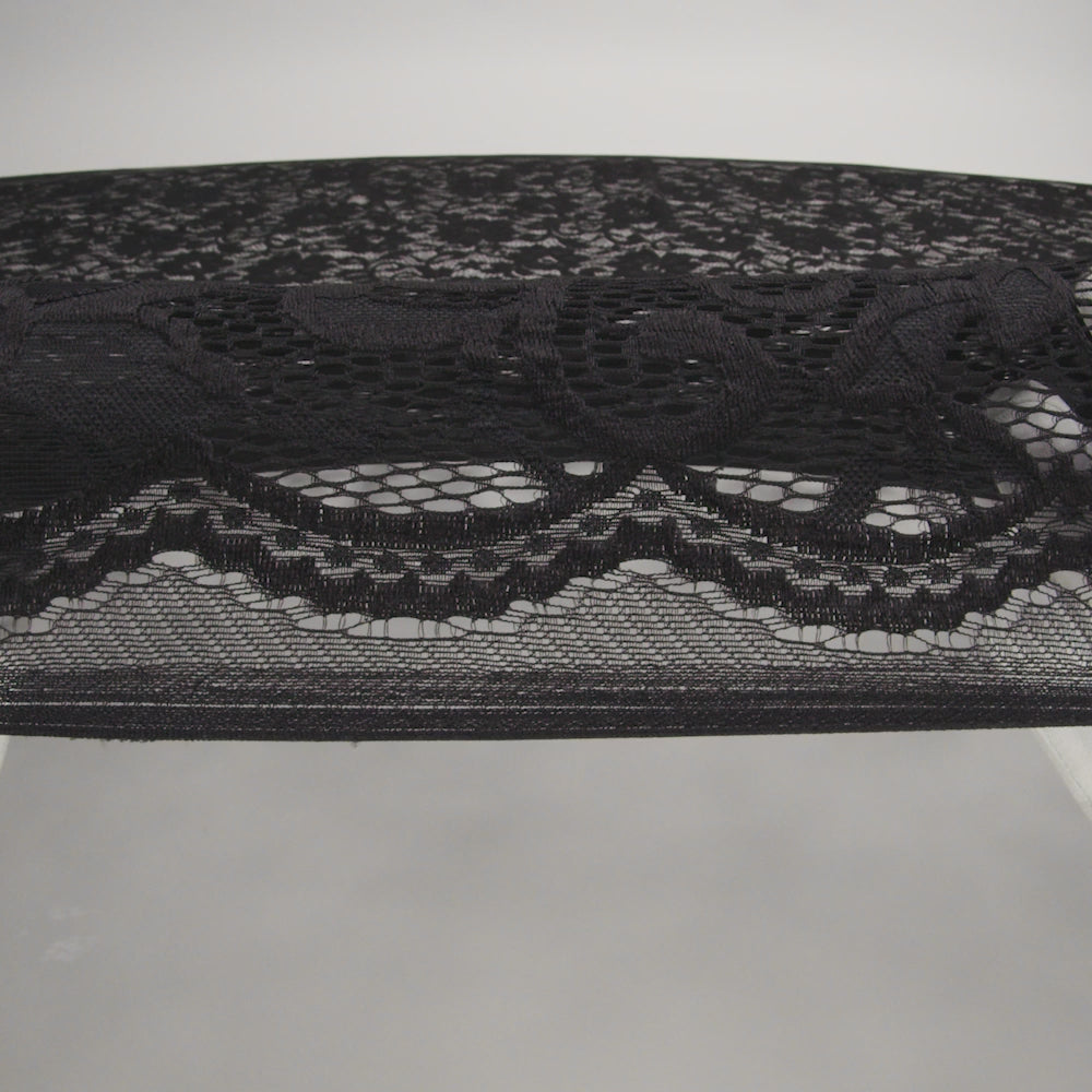 Italian Black Stretch Crochet Lace - Image 4 of 4