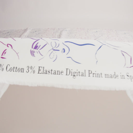 Stretch Cotton Sateen - Purple, Pink and Blue Faces and Hands - Language of Love Print - Mood Exclusive Pride Collection - Image 6 of 7