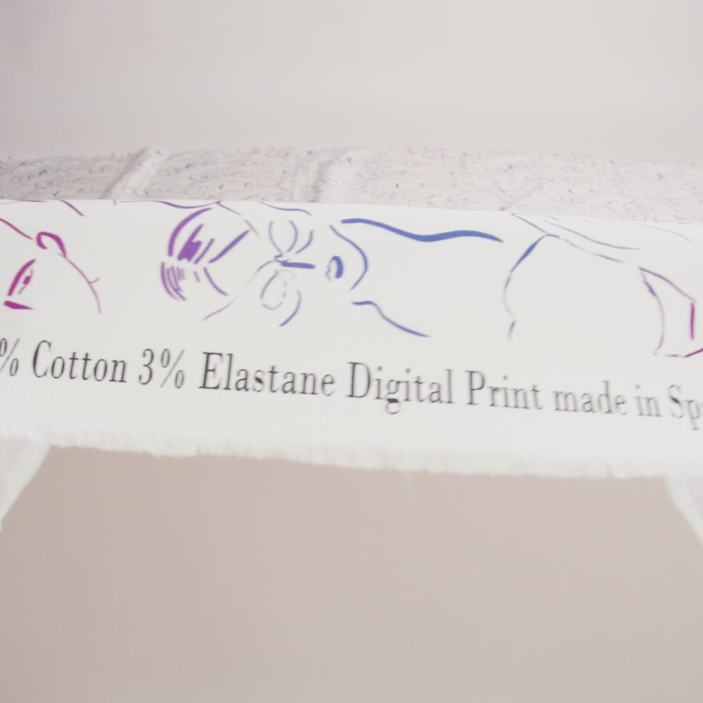 Stretch Cotton Sateen - Purple, Pink and Blue Faces and Hands - Language of Love Print - Mood Exclusive Pride Collection - Image 6 of 7