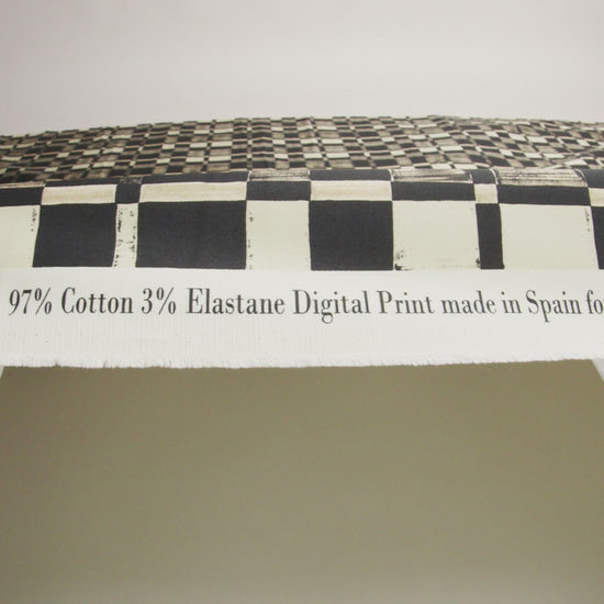 Stretch Cotton Sateen - Black and White Checks - City Blocked Print - Mood Exclusive Metro Collection - Image 6 of 7