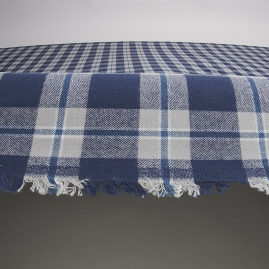 Blue and Gray Plaid Cotton Flannel - Image 6 of 7