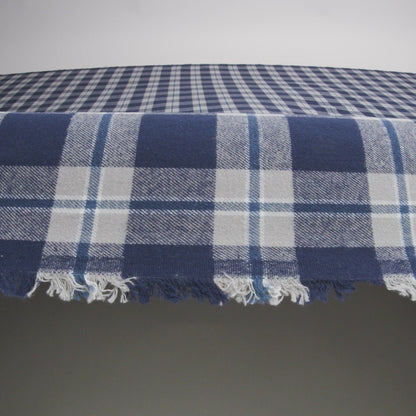 Blue and Gray Plaid Cotton Flannel