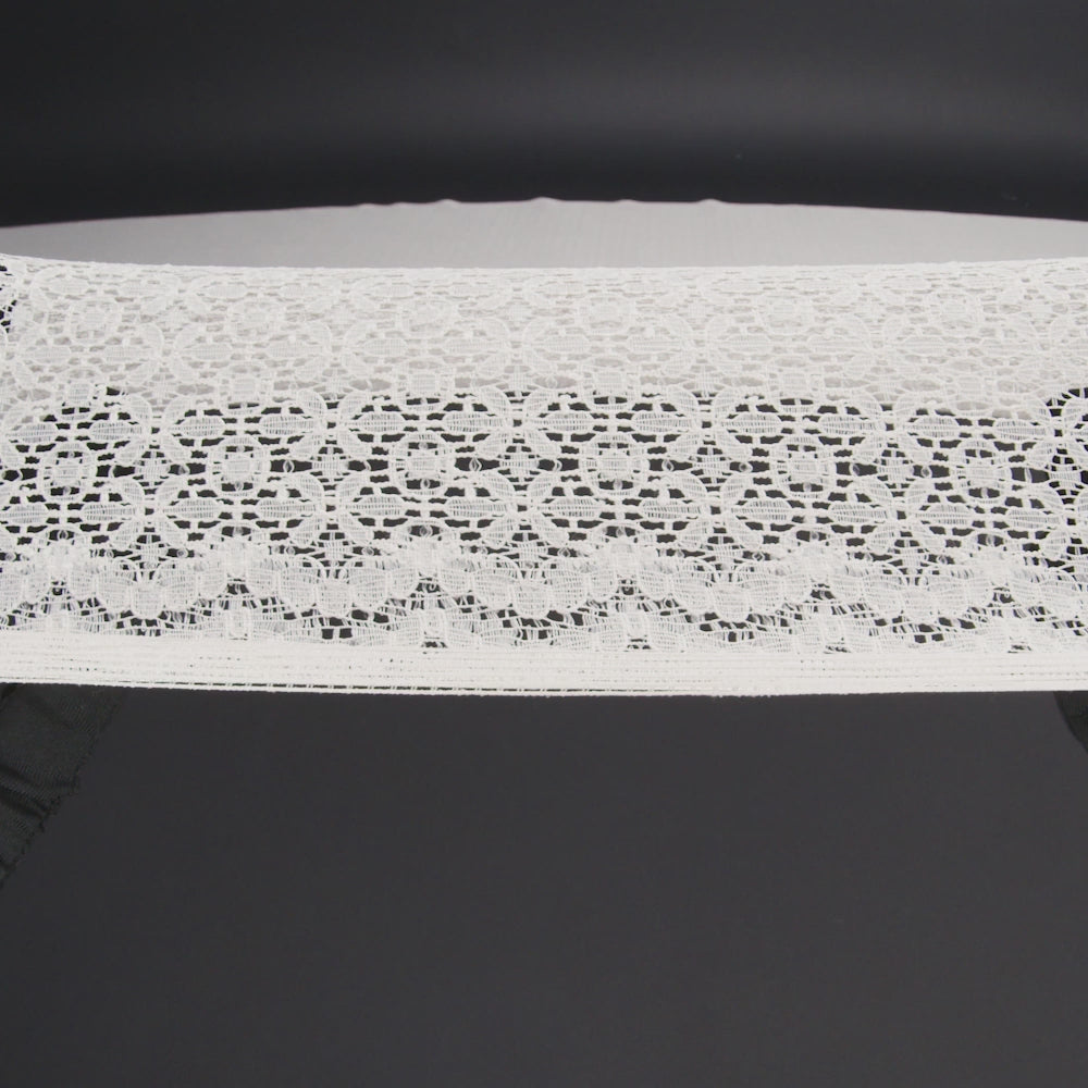Famous NYC Designer Crystal Gray Stretch Floral Lace - Image 5 of 5