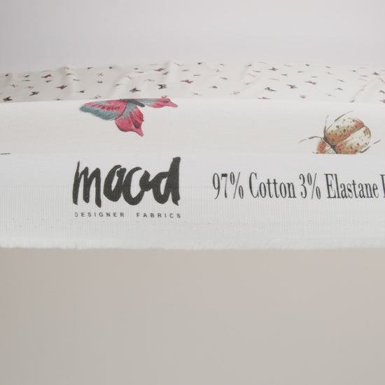 Stretch Cotton Sateen - Cream Insects - Butterfly Effect Print - Mood Exclusive Harvest Collection - Image 5 of 5