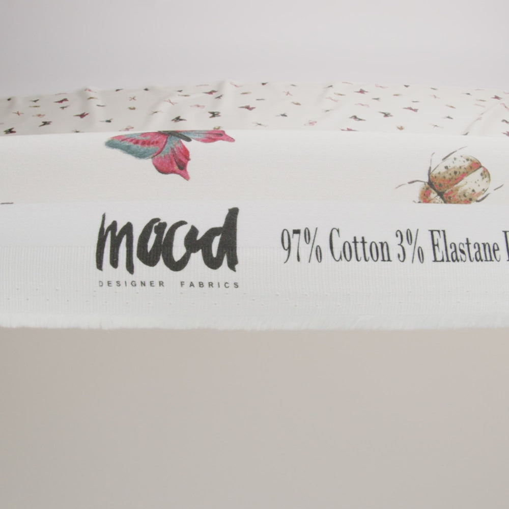 Stretch Cotton Sateen - Cream Insects - Butterfly Effect Print - Mood Exclusive Harvest Collection - Image 5 of 5