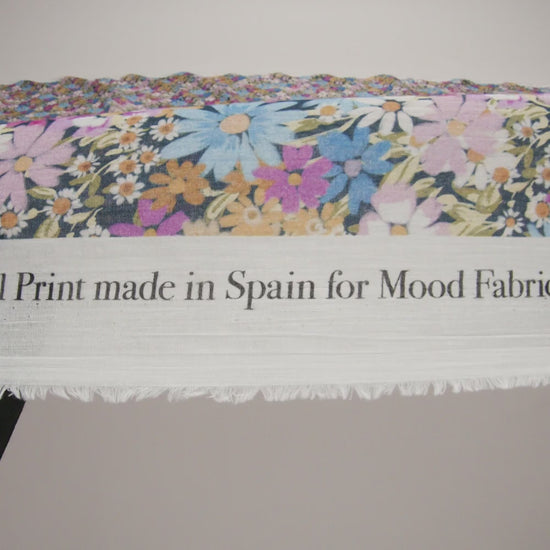 Crinkled Cotton Gauzy Woven - Blue, Light Purple and Golden Yellow Floral - Mood Exclusive Dandy Daisy Print - Image 6 of 6