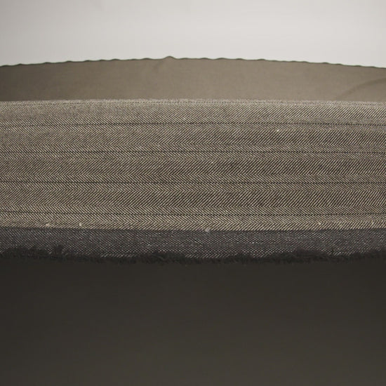Brown and Chinchilla Metallic Herringbone Striped Polyester Suiting - Image 5 of 5
