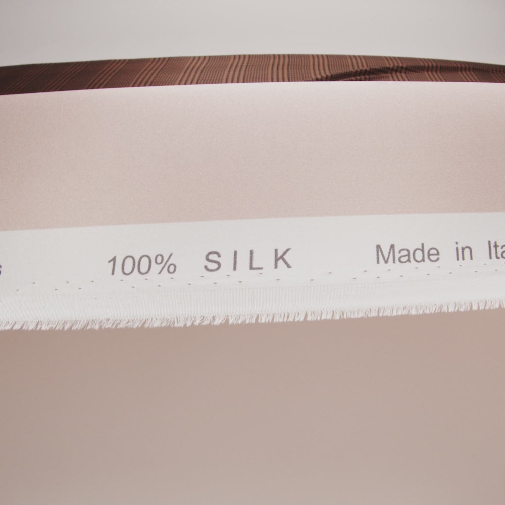 Silk Charmeuse Print 16MM, Made in Italy - Peachy Pink, Burnt Orange and Black Glen Check Ombre - Image 6 of 6