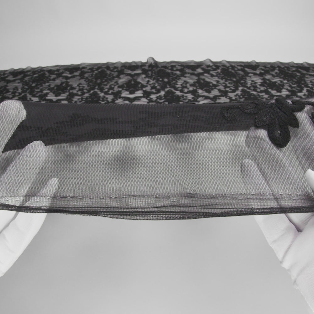 Embroidered Lace Tulle - Black Floral Damask - Image 6 of 6